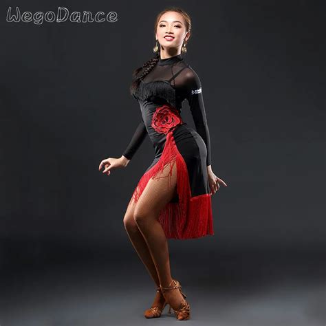 Latin Dance Costume Female Adult New Performance Latin Dance Fringed Dress In Latin From Novelty