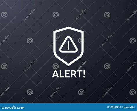 Attention Warning Alert Sign With Exclamation Mark Symbol Shield Line