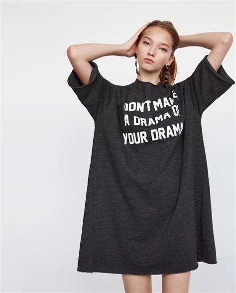 Image Of Dress With Slogan From Zara Clothes Tank Top Fashion Fashion