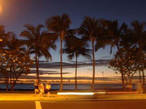 Waikiki Beach At Night Taken On My Last Night In Hawaii O Flickr