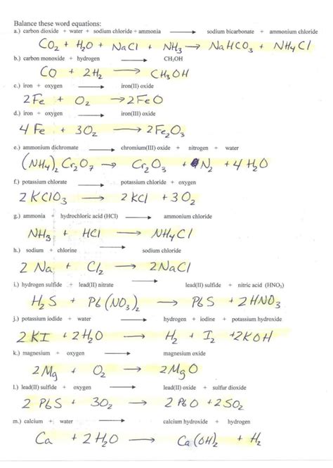 A balancing equations worksheet is a presentation which presents chemical equations and clearly states how many atoms of a compound react with another to give an end result of the compounds. Balancing Equations Worksheet | Briefencounters