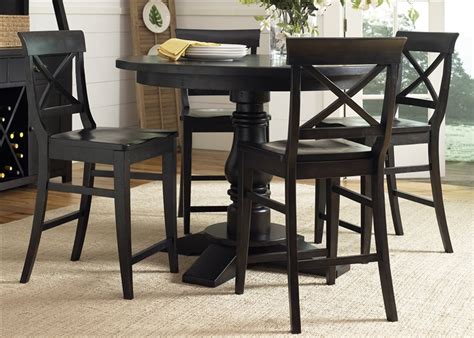 Counter height round dining table set. Sundance Lake Round Pedestal Counter Height Table 5 Piece ...