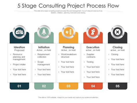 5 Stage Consulting Project Process Flow Presentation Graphics