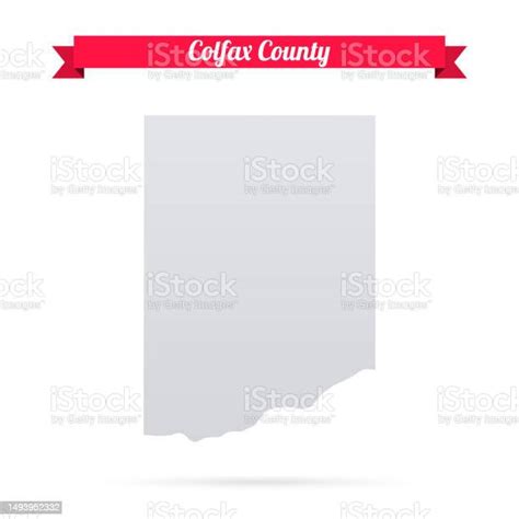 Colfax County Nebraska Map On White Background With Red Banner Stock