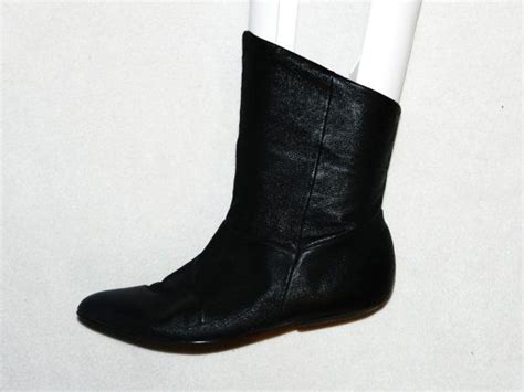 Vintage 80s Black Leather Boots Size 7 5 Etsy Black Leather Boots Boots Leather Boots