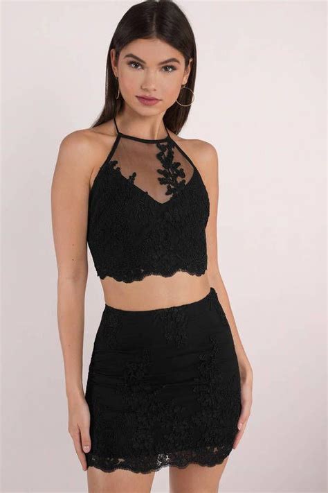 Dont Miss Out On The Just One Night Halter Crop Top Featuring A Lace