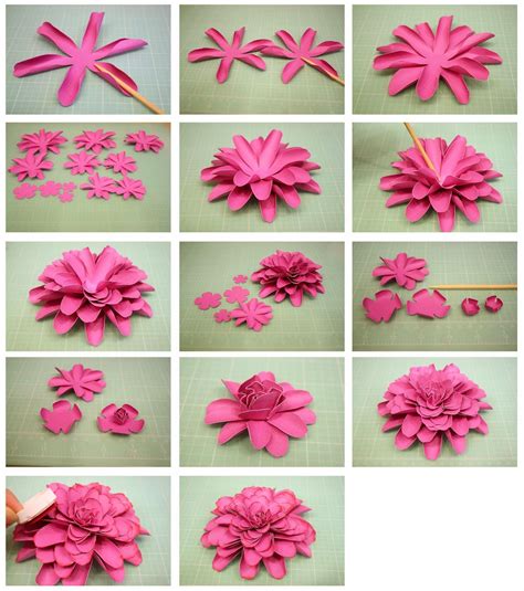 Bits Of Paper 3d Dahlia And Another Mum Paper Flower Бумажный цветок