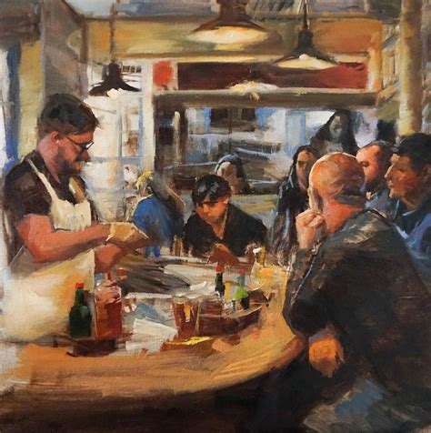 Jonelle Summerfield Oyster Bar Oil Painting At 1stdibs