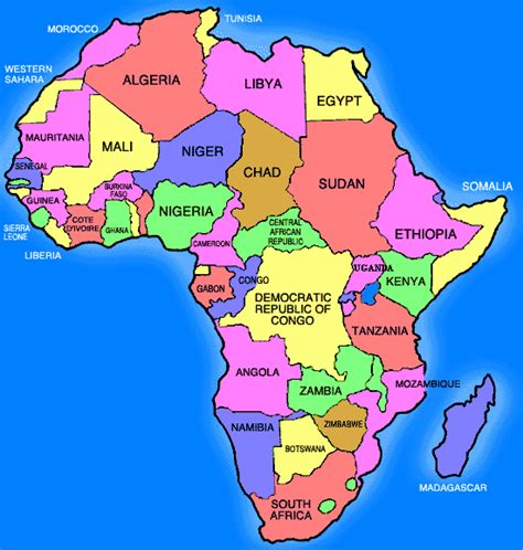 Africa landforms map map of africa. Frank Talk: AFRICA