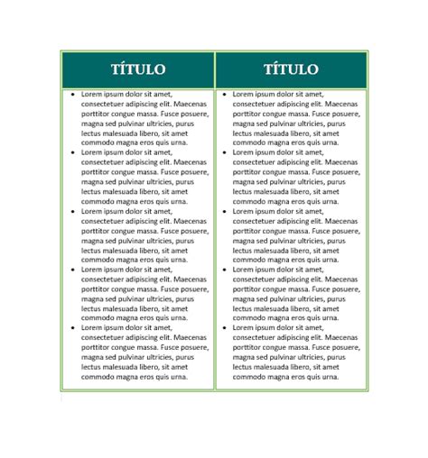 Plantilla De Cuadro Comparativo En Word Tecpro Digital