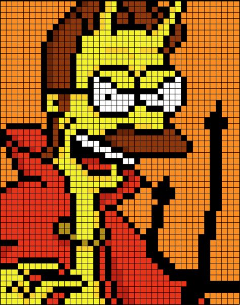 Simpsons Pixel Art Grid