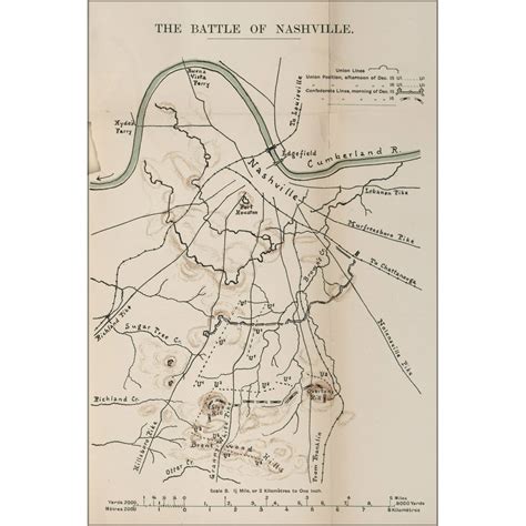 24x36 Gallery Poster Civil War Map Of Battle Of Nashville Walmart