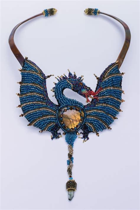 Dragon Statement Necklace Custom Made Etsy Beaded Jewelry Dragon