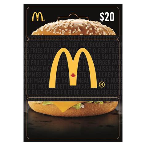 Can i pay at mcdonalds.com using prepaid debit card, prepaid gift card, or visa gift card? McDonald's Gift Card - $20 | London Drugs