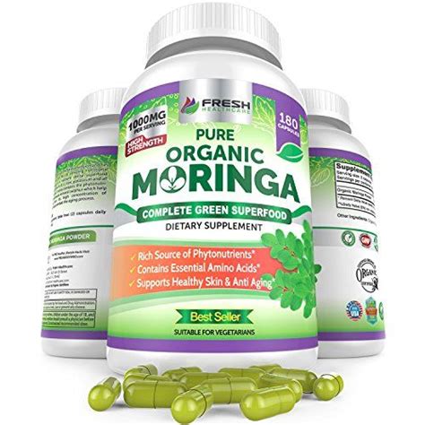 Fresh Healthcare Moringa Oleifera 180 Capsules 100 Pure Leaf Powder