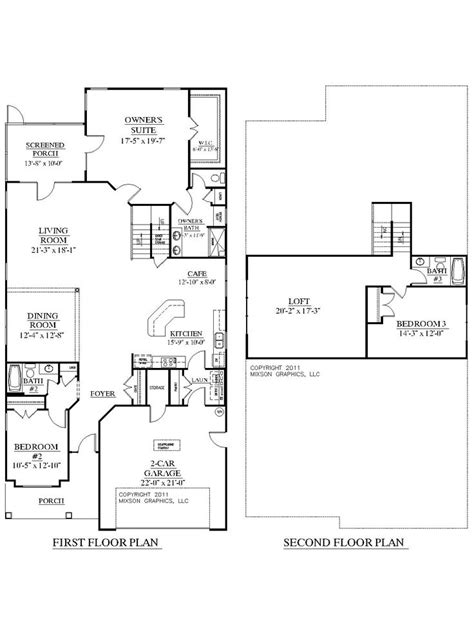 Many of these two bed house designs boast open floor plans, 1, 2, 2.5, or 3 baths, garage, basement, and more. House Plan 2755 WOODBRIDGE floor plan - Traditional 1-1/2 ...