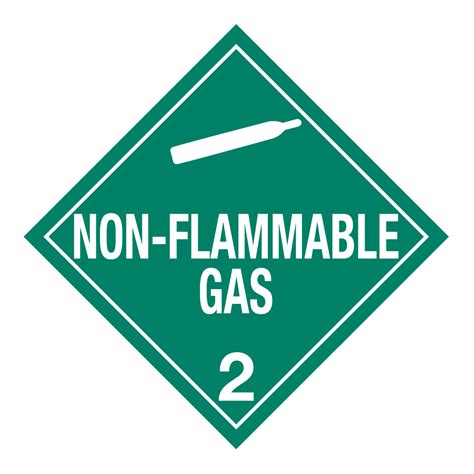 Hazard Class 2 2 Non Flammable Gas Removable Self Stick Vinyl