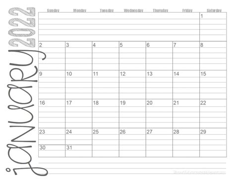 2022 Lined Monthly Calendars 85x11 Landscape Jan Dec Etsy