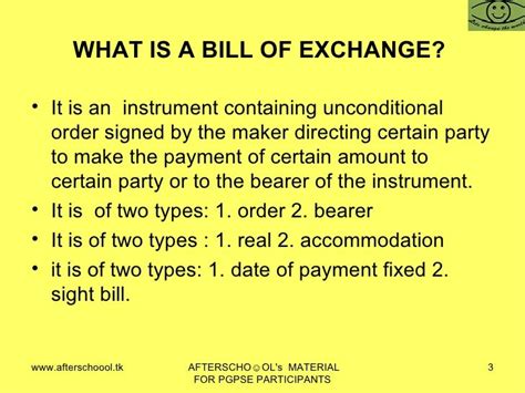 Bill Of Exchange