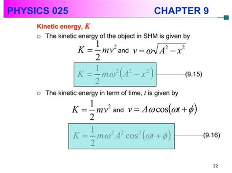 Physics Chapter 9 Simple Harmonic Motion