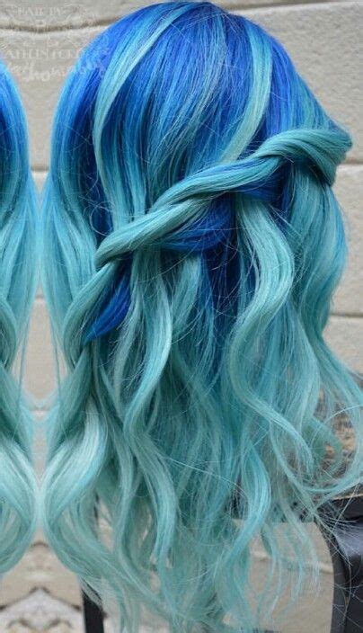 Royal Blue Turquoise Ice Blue Dyed Hair Color Hair Color