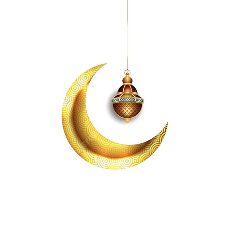 Gambar Ilustrasi Vektor Lentera Islam Dan Desain Bulan Sabit Templat
