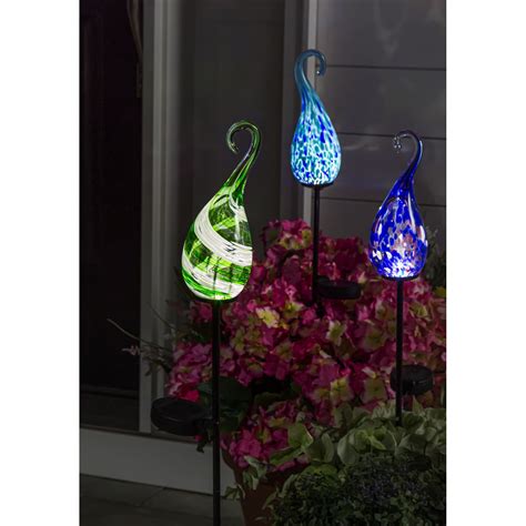 Solar Whimsy Art Glass Garden Stake Tin Lizzies