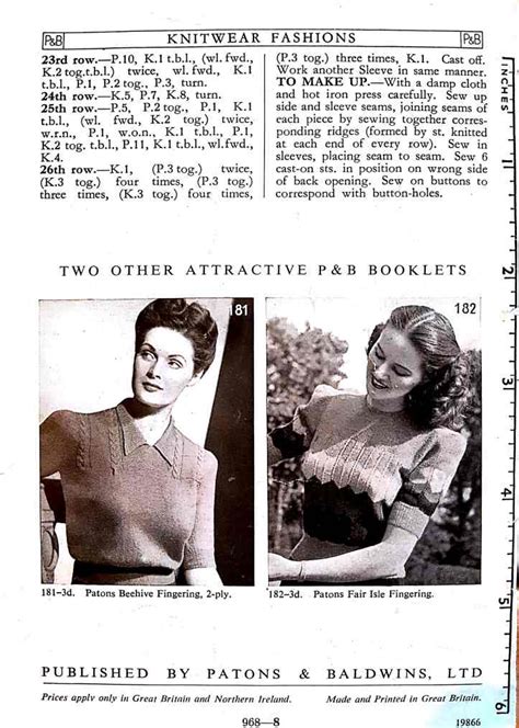 I couldn't get enough of the oregon. 1940s Ladies Sweater top - Patons 968- free vintage ...