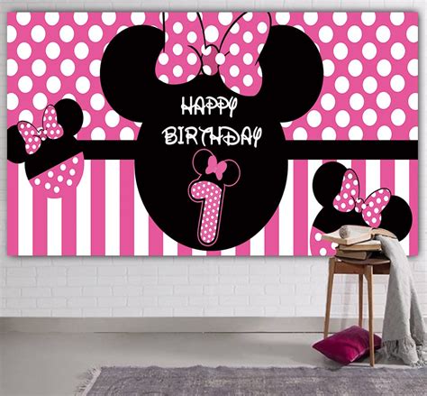 Buy Minnie 1st Birthday Backdrop Minnie 1st Birthday Banner Party