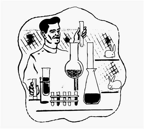 animal testing experiment  male scientist drawing chemistry science lab drawing