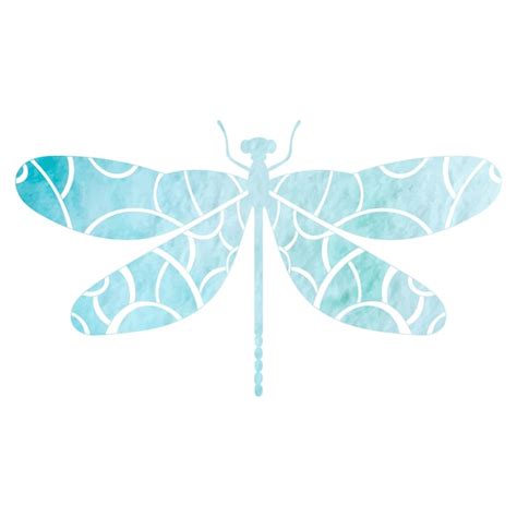 Premium Vector Dragonfly Watercolor Silhouette On White Background