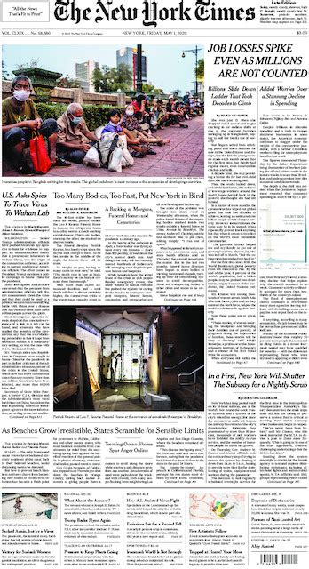The New York Times In Print For Friday May The New York Times