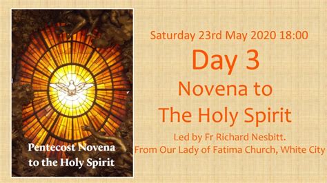Novena To The Holy Spirit Day 3 Sat 23 May 2020 Youtube