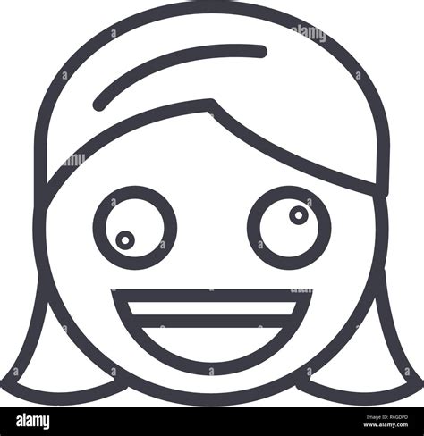 Zany Face Emoji Concept Line Editable Vector Concept Icon Zany Face