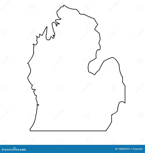Michigan Map Outline Vector Illustartion 158063701