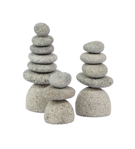 Mini Rock Cairns Set Of 3 Zen Style Vivaterra
