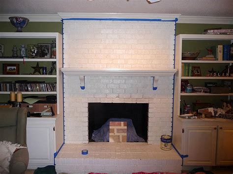 Remodelaholic Faux Painted Brick Over White Fireplace
