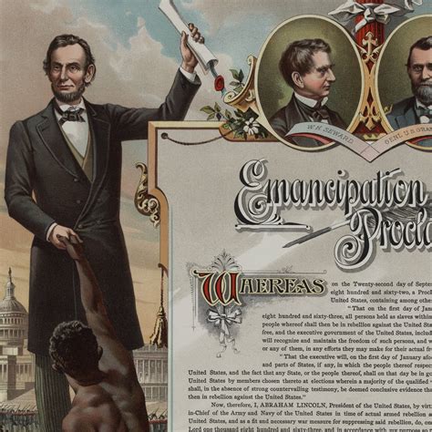 Abraham Lincoln Emancipation Proclamation Vintage Art Print Etsy