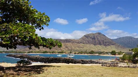 Pokai Bay Beach Park Oahu Hawaii Usa Stock Photo Image Of Summer