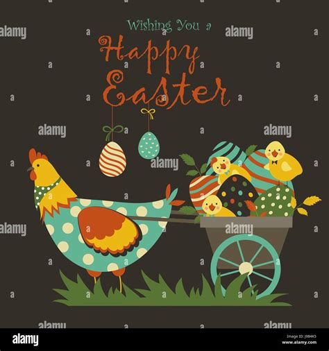 Bunnieschicken And Easter Eggs Stock Vector Image And Art Alamy