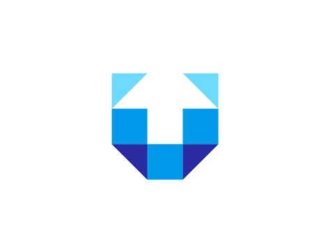Up U Letter Arrow In Negative Space Logo Design Symbol By Alex Tass