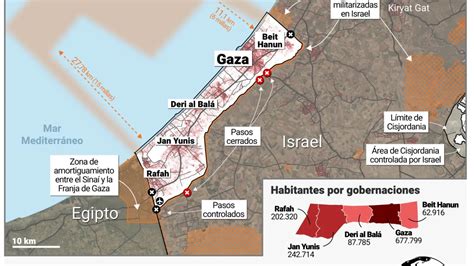 Mapa Así Es La Franja De Gaza Uno De Los Lugares Más Poblados Del