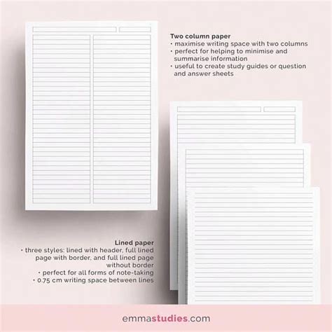 Student Note Taking Template Printable Pack Cornell Note