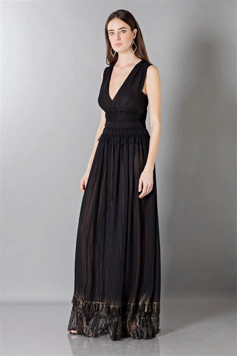 Noleggia Online Vestito Nero Lungo Con Scollo A V By Alberta Ferretti Drexcode