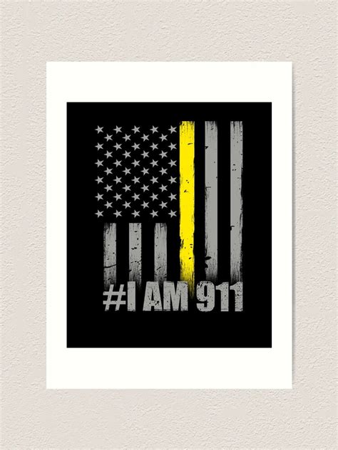 911 Dispatcher Thin Gold Line Flag I Am 911 Art Print For Sale By
