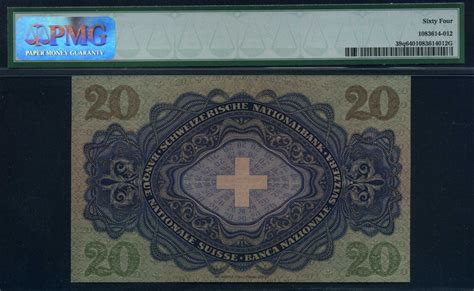 Switzerland Banknotes 20 Swiss Francs Banknote 1949 Johann Heinrich