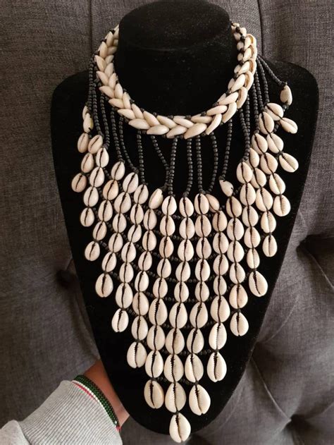 Cowrie Shell Necklace African Shell Necklace Cowrie Etsy