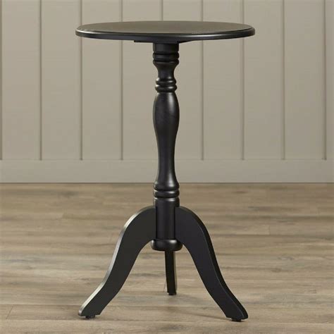 Small End Table Pedestal Round Buttermilk Side Accent
