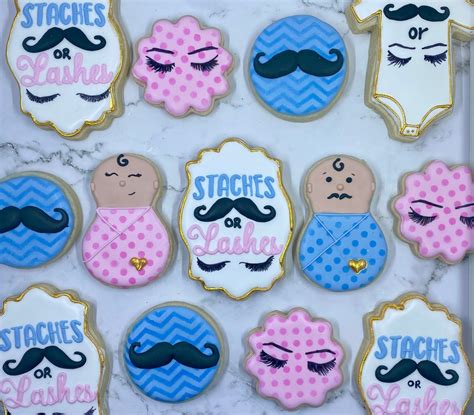 Gender Reveal Cookies Stashes Or Lashes Etsy In 2022 Gender Reveal