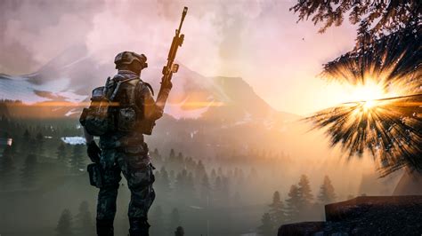 Battlefield 4 Landscape Soldier Sunbeam Weapon Wallpaper Resolution